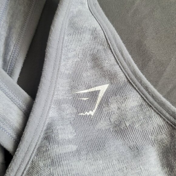 Gymshark Sports Bra Womens XS Grey Racerback Fitted Medium-High Support Athletic - Picture 4 of 8